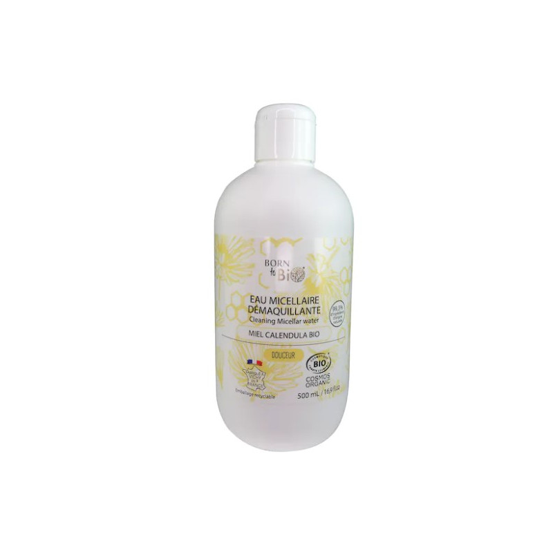 Eau micellaire Démaquillante Miel Calendula 500mL - Certifiée bio - Born to Bio