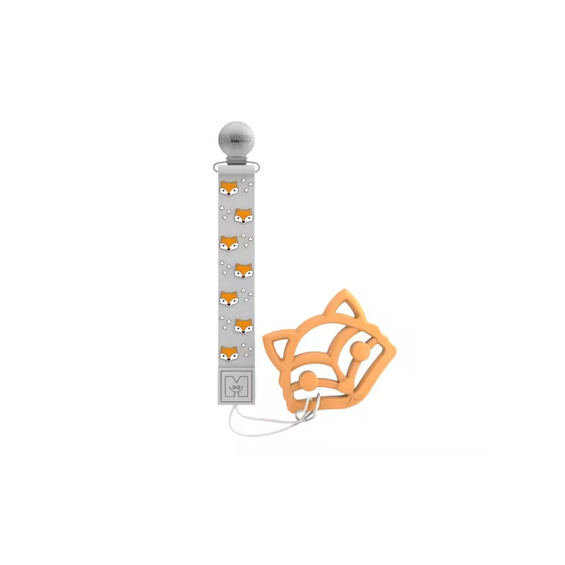 Jouet de dentition en silicone avec pince d'attache