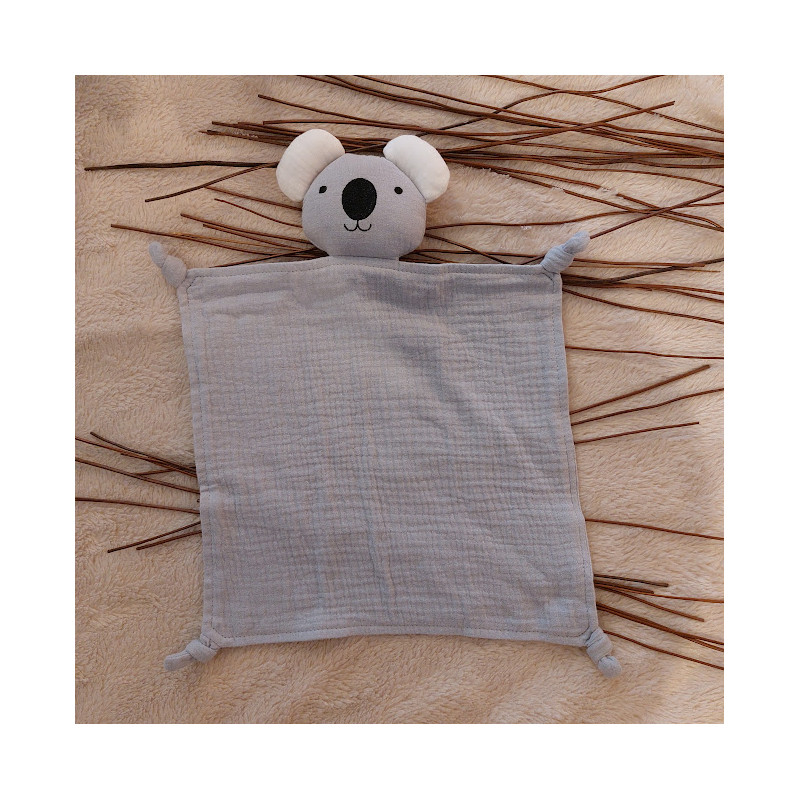 Doudou koala en gaze de coton bio